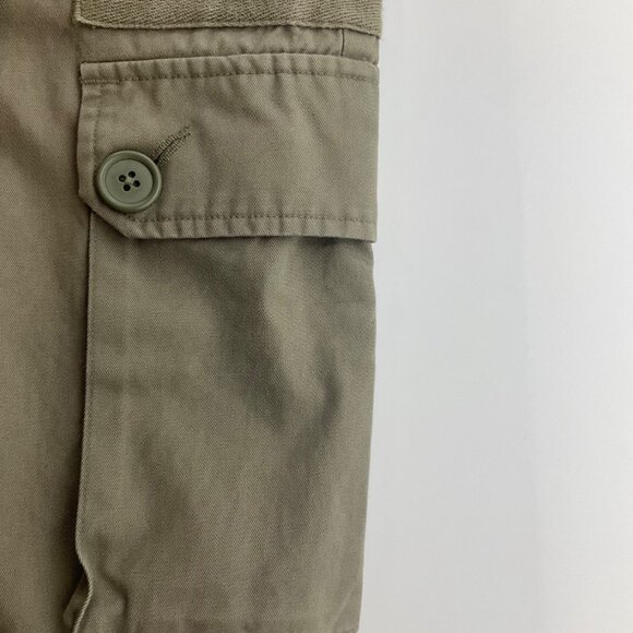 Gap Y2K Wms Sz 8 Olive Green Cargo Capri Crop Pants Wide Leg Grunge Utility - Picture 9 of 13